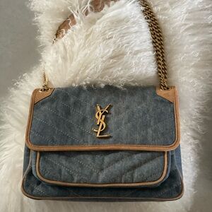Saint Laurent  Denim “Niki” shoulder bag